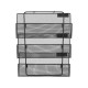 EasyPAG Wall Mounted Magazine Rack, 3 Compartments, File Rack Mail Organizer Magazine Storage Rack for Home Office, Black Finish.
