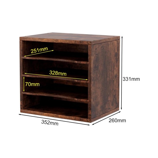 EasyPAG Wood Desktop 4-Tier Desk Tidy File Holder File Organizer, Four Open Compartments, Perfect for File Storage.