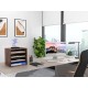 EasyPAG Wood Desktop 4-Tier Desk Tidy File Holder File Organizer, Four Open Compartments, Perfect for File Storage.
