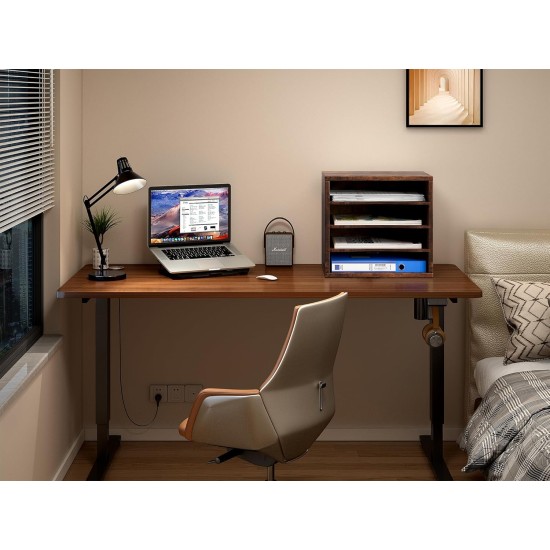 EasyPAG Wood Desktop 4-Tier Desk Tidy File Holder File Organizer, Four Open Compartments, Perfect for File Storage.