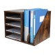 EasyPAG dark wood desktop organizer, with multiple compartments, is durable and stylish for home office and students.