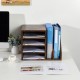 EasyPAG dark wood desktop organizer, with multiple compartments, is durable and stylish for home office and students.