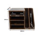 EasyPAG dark wood desktop organizer, with multiple compartments, is durable and stylish for home office and students.