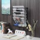 EasyPAG Wall-mounted Magazine Rack, Black, Textured Honeycomb Grid, for Home, Office.