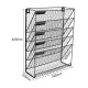 EasyPAG Wall-mounted Magazine Rack, Black, Textured Honeycomb Grid, for Home, Office.