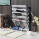 EasyPAG Wall-mounted Magazine Rack, Black, Textured Honeycomb Grid, for Home, Office.