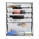EasyPAG Wall-mounted Magazine Rack, Black, Textured Honeycomb Grid, for Home, Office.