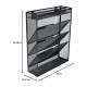 EasyPAG 5-Tier Grid Tray, Wall-Mounted File Rack Magazine Organizer, Stationery Organizer, Black, File Storage Solution.