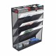 EasyPAG 5-Tier Grid Tray, Wall-Mounted File Rack Magazine Organizer, Stationery Organizer, Black, File Storage Solution.