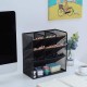 EasyPAG 4-Tier Desktop Storage Pen Holder, Multi-Function Organizer, Black, Metal Mesh, Ideal for Office Supplies.