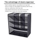EasyPAG 4-Tier Desktop Storage Pen Holder, Multi-Function Organizer, Black, Metal Mesh, Ideal for Office Supplies.