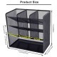EasyPAG 4-Tier Desktop Storage Pen Holder, Multi-Function Organizer, Black, Metal Mesh, Ideal for Office Supplies.