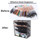 EasyPAG 4-Tier Desktop Storage Pen Holder, Multi-Function Organizer, Black, Metal Mesh, Ideal for Office Supplies.