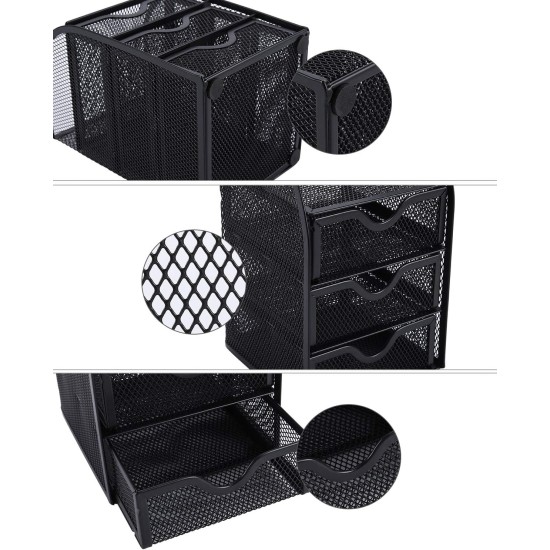 EasyPAG 3-layer drawer storage rack, desktop storage rack, office supply storage rack, perfect for storing office supplies.
