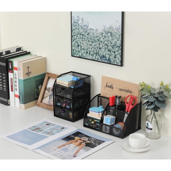EasyPAG 3-layer drawer storage rack, desktop storage rack, office supply storage rack, perfect for storing office supplies.