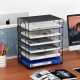 EasyPAG Desktop File Organizer, Black, Metal, Perfect for Office, Home Workspace.