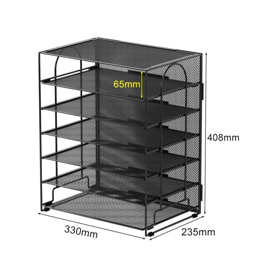 EasyPAG Desktop File Organizer, Black, Metal, Perfect for Office, Home Workspace.