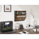 EasyPAG Wall Mounted Organizer, Rustic Brown Wood Finish, Black Metal Frame, 3 Pockets, Perfect for Files, Magazines and Home Office.