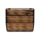 EasyPAG Wall Mounted Organizer, Rustic Brown Wood Finish, Black Metal Frame, 3 Pockets, Perfect for Files, Magazines and Home Office.