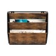 EasyPAG Wall Mounted Organizer, Rustic Brown Wood Finish, Black Metal Frame, 3 Pockets, Perfect for Files, Magazines and Home Office.