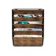 EasyPAG Wall Mounted Organizer, Rustic Brown Wood Finish, Black Metal Frame, 5 Pockets, Perfect for Files, Magazines and Home Office.