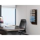 EasyPAG Wall Mounted Organizer, Rustic Brown Wood Finish, Black Metal Frame, 8 Pockets, Perfect for Files, Magazines and Home Office.