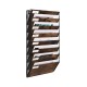 EasyPAG Wall Mounted Organizer, Rustic Brown Wood Finish, Black Metal Frame, 8 Pockets, Perfect for Files, Magazines and Home Office.